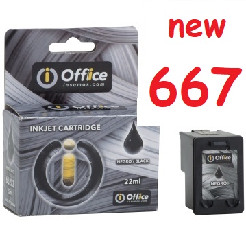 CART ALTER HP 3YM79AL (#667XL) NEGRO CHIP NUEVO 20241101 18ML OFF-CAR031 OFFICE - PARA IMPRESORA HP 1275 2374 2375 2376 2775 2778 TWN - 667B-A