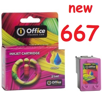 CART ALTER HP 3YM78AL (#667XL) COLOR CHIP NUEVO 20241101 18ML OFF-CAR032 OFFICE PARA IMPRESORA HP DESKJET1275 2775 2778 TWN - 667C-A