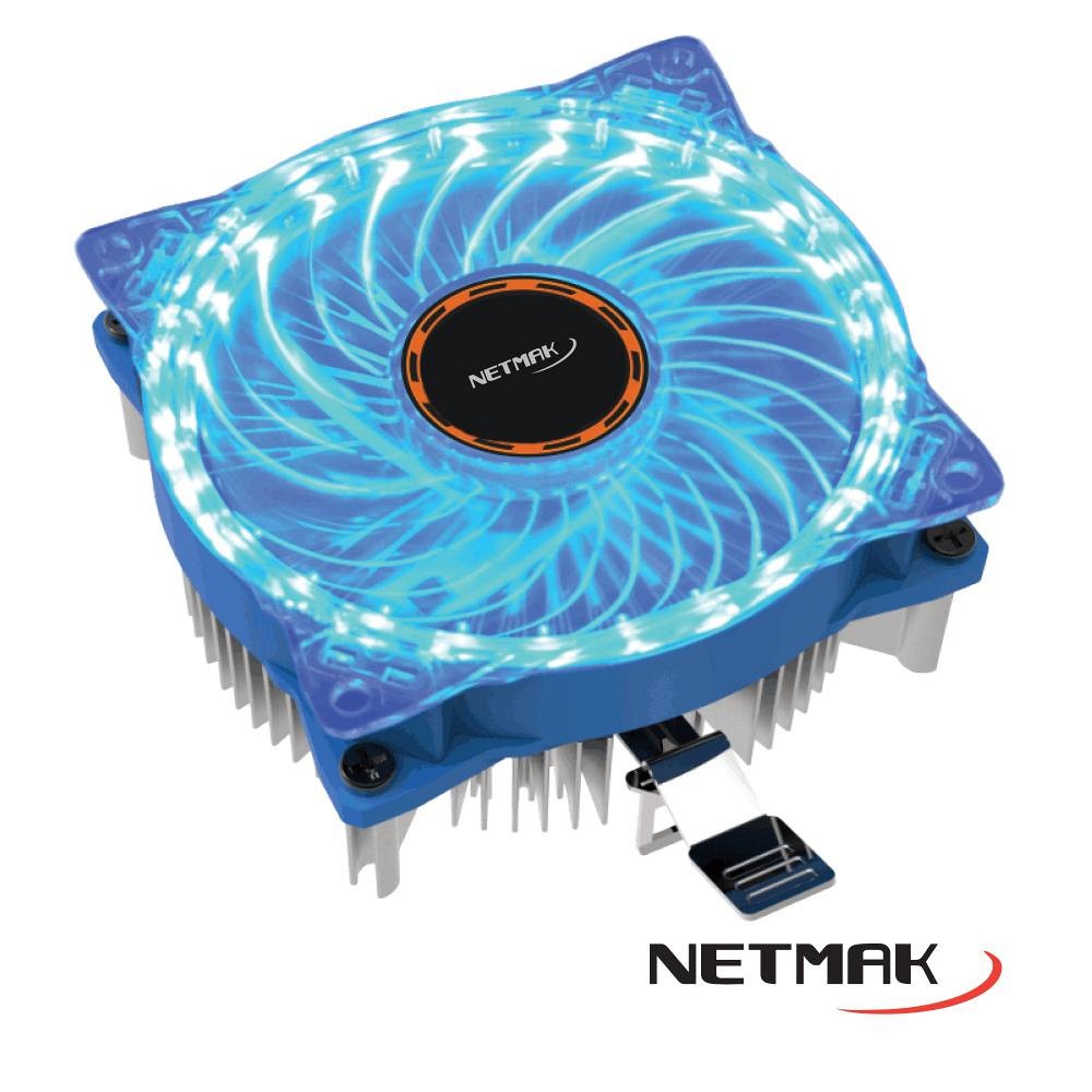 CPU COOLER 2000RPM Q70 LUMINOSO COMPATIBLE: I3/I5/I7 ALL SERIES, AMD 775/1150/1151/1155/1156 SERIES. NETMAK - CPUCOOLER08821