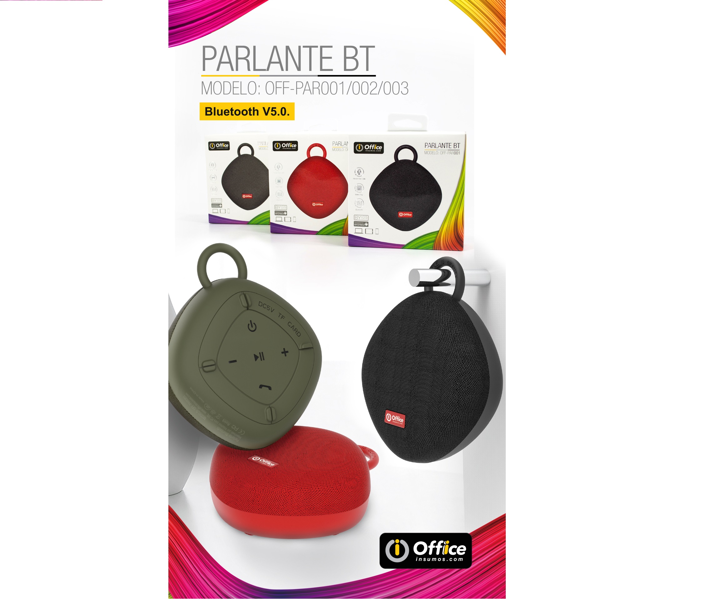 PARLANTES AUDIO BT ALIM BATERIA OFF-PAR001 NEGRO - PARLANTE08858