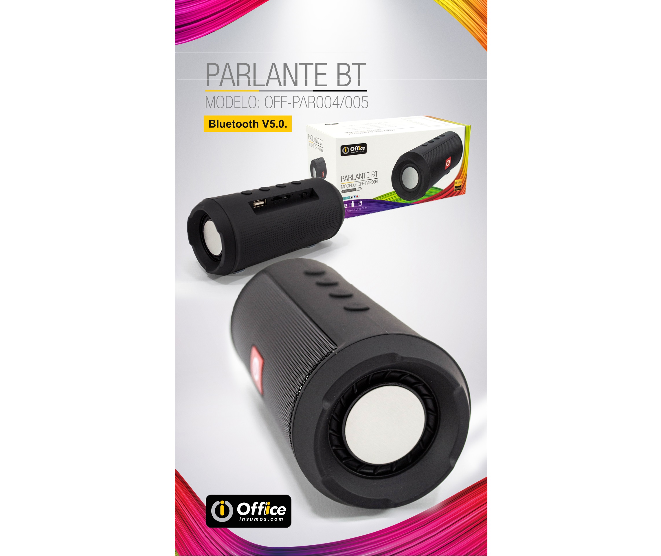 PARLANTES AUDIO BT ALIM BATERIA OFF-PAR004 NEGRO - PARLANTE08861