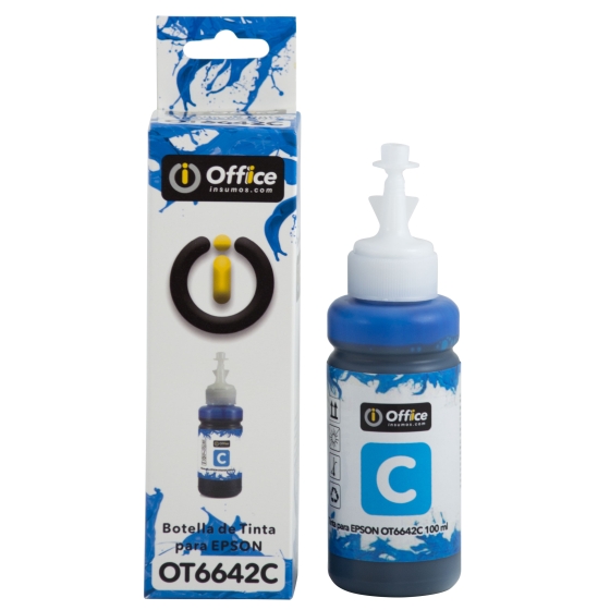 TINTA ALT P/EPSON 100CC B CYAN EN CAJA OT6642C CON APLICADOR OFFICEINSUMOS.COM - TINTA08895