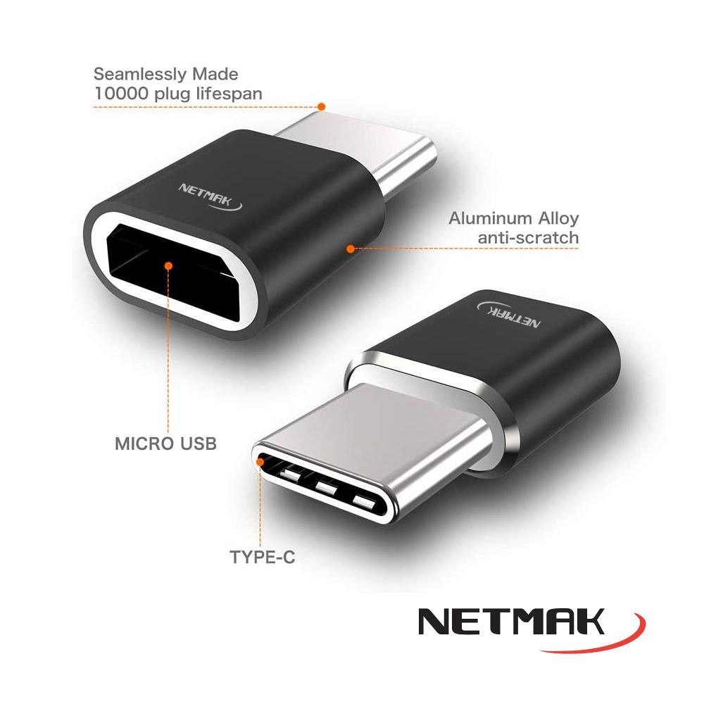 ADAPTADOR MH TIPO C A MICRO USB H NM-C103 
NETMAK