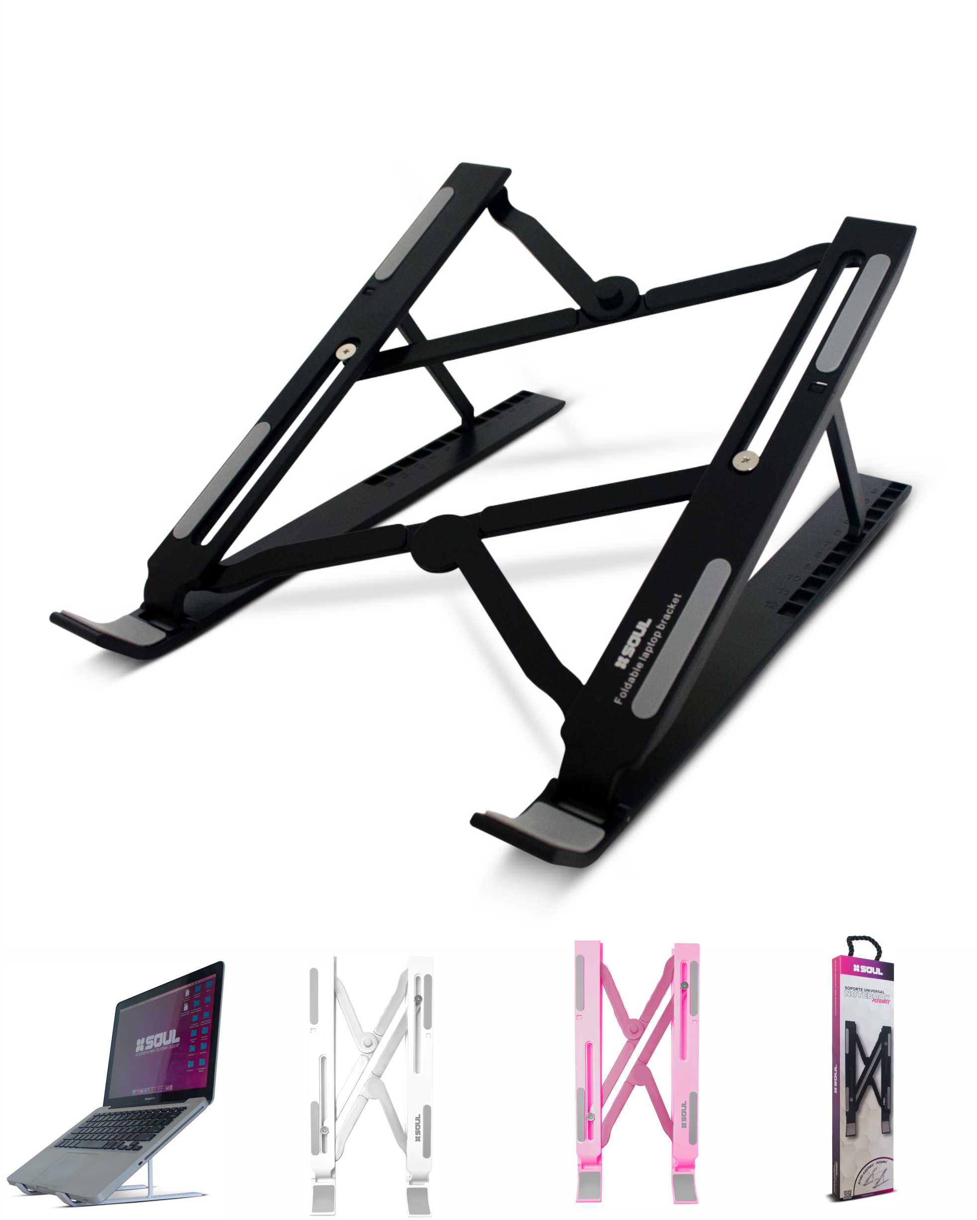 SOPORTE NOTEBOOK PLEGABLE ZB11 NEGRO SOUL - SOP-ZB11NE - SOPORTE08944