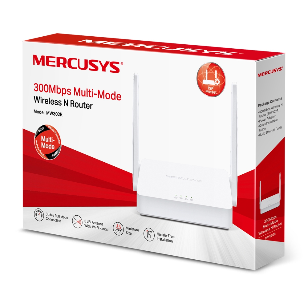 ROUTER INALÁMBRICO MW302R 300MBPS 2 ANT MERCUSYS BY TPLINK 300MBPS - ROUTER08988