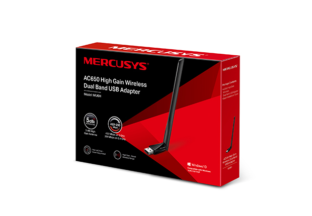 PLACA DE RED USB MU6H AC650 HIGH GAIN DUAL BAND WIRELESS - MERCUSYS BY TP-LINK
(8064) - PLACA08989