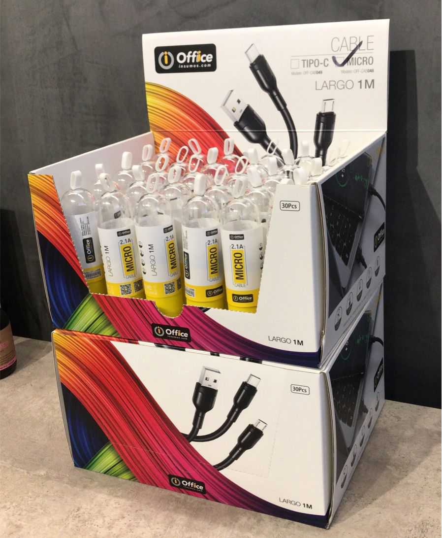 CABLE USB 2.0 A MICRO USB CAJA X 30PCS OFF-CAB048 OFFICE