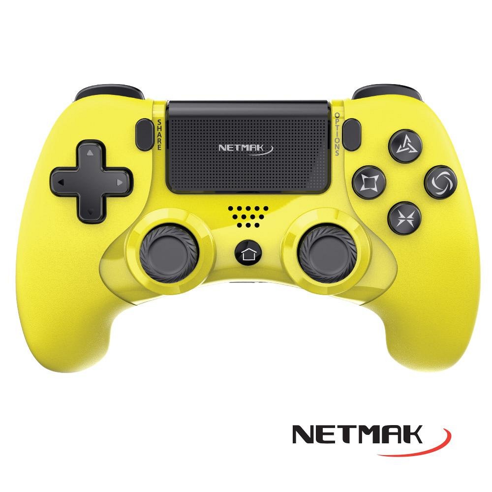 JOYSTICK GAMEPAD PS4 NM-P401Y BLUETTOTH AMARILLO           NETMAK - JOYSTICK09038