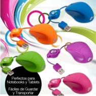 MOUSE USB MINI RETRACTIL NGM-418 ROJO - NOGA NET - MOUSE09060