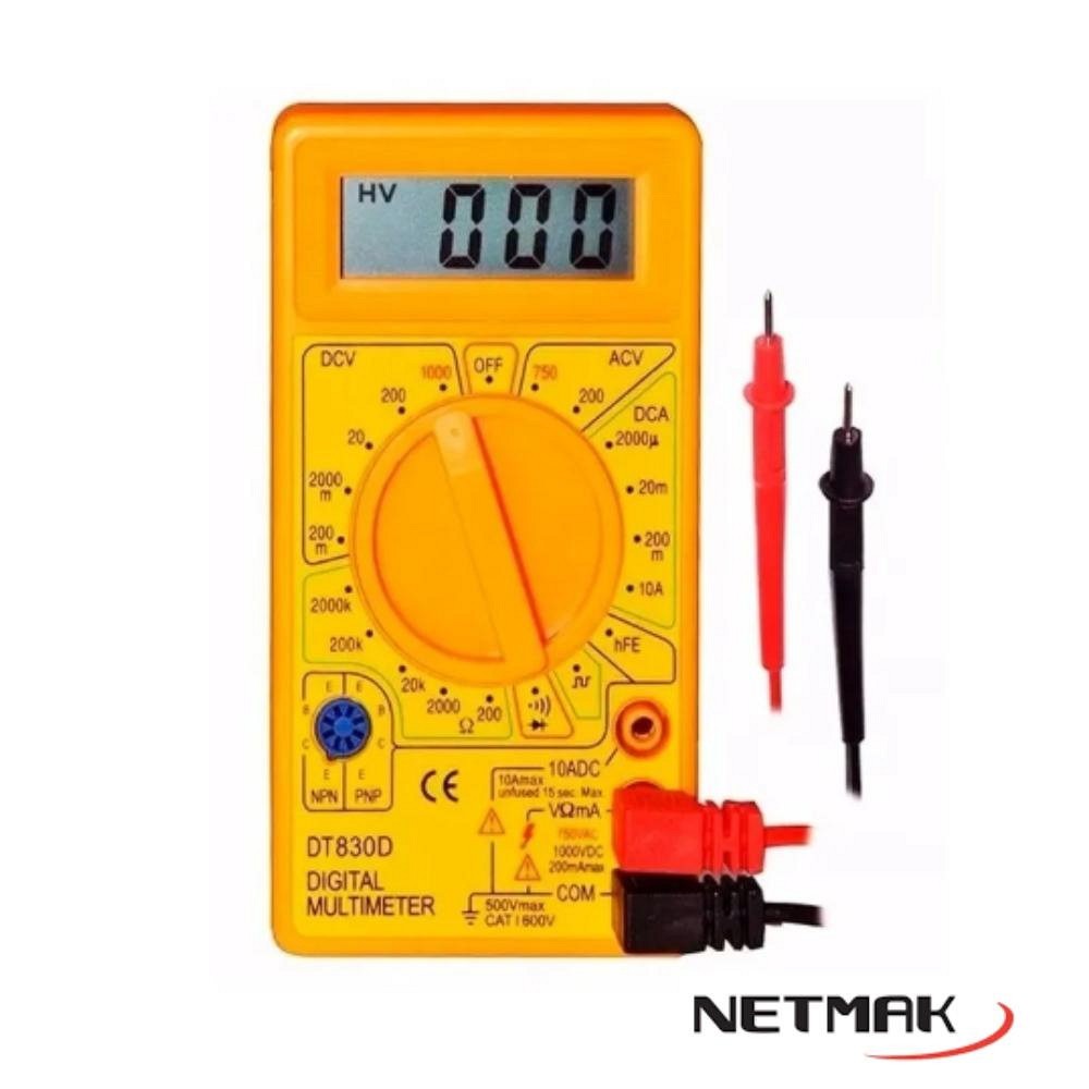 TESTER DIGITAL CON BUZZER Y CABLES NM-830
NETMAK - TESTER09089