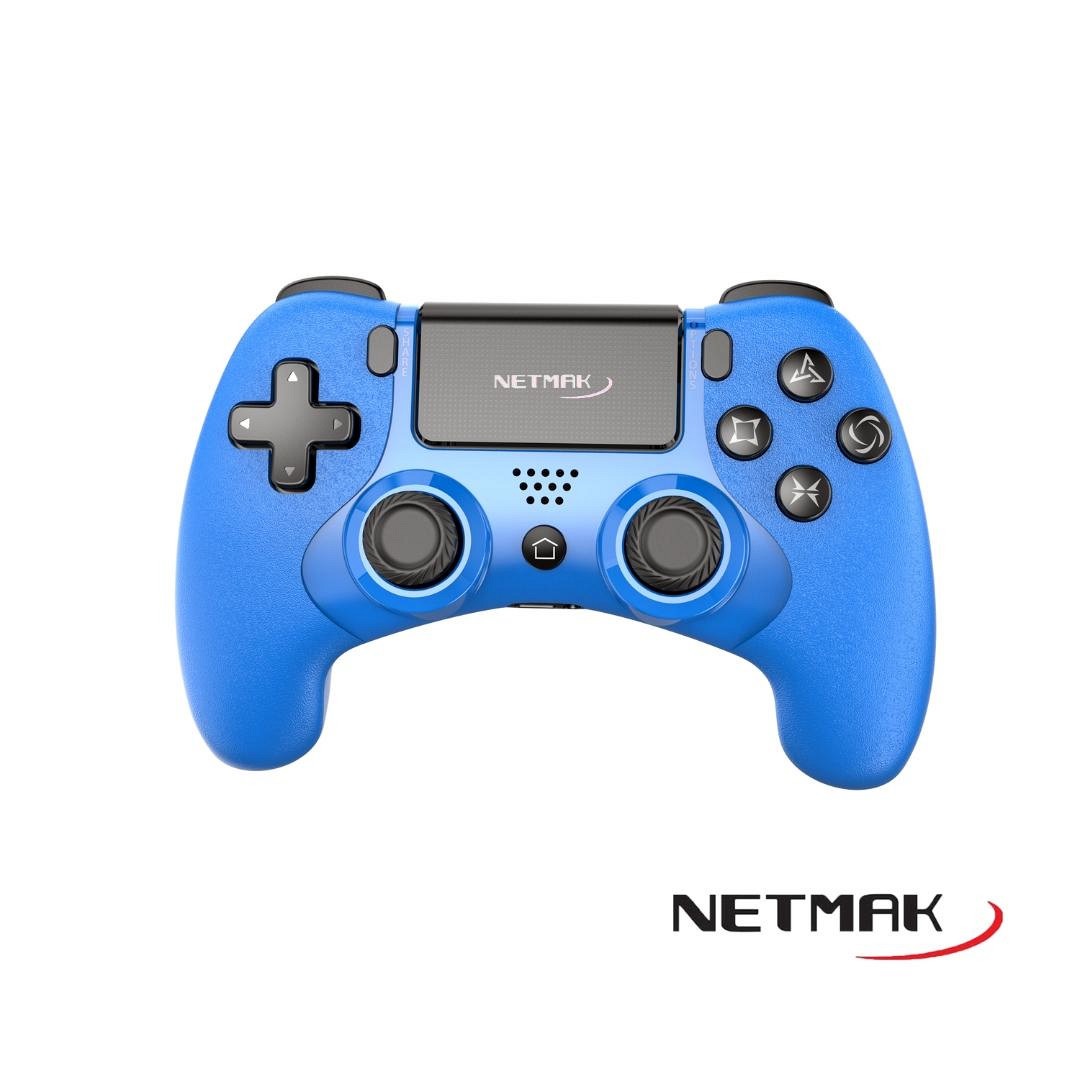 JOYSTICK GAMEPAD PS4 NM-P401B BLUETTOTH AZUL NETMAK - JOYSICK09096