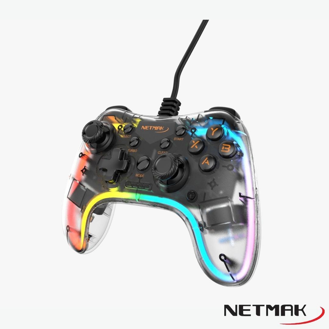 JOYSTICK GAMEPAD PC/PS3 NM-DASH TRANSPARENTE RGB - JOYSTICK09097