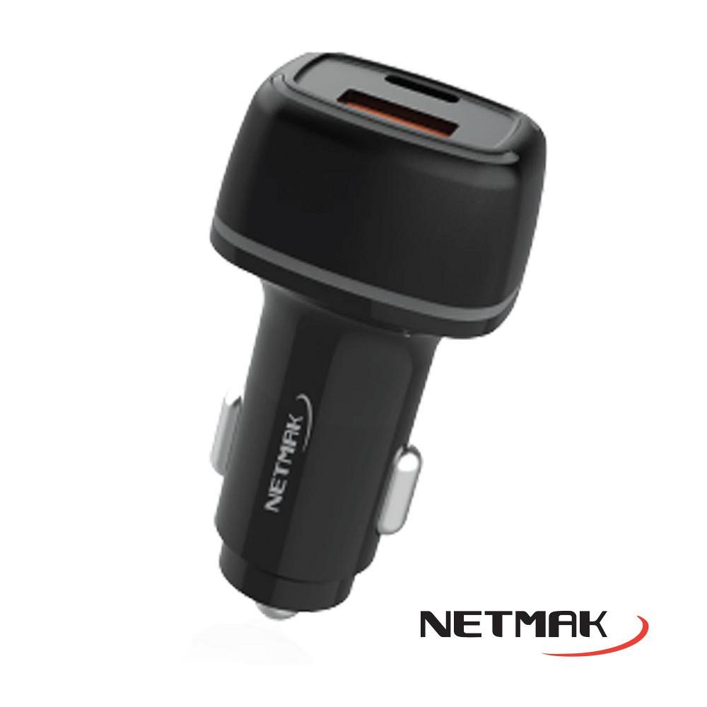 CARGADOR 12V A USB H + USB C 3.1 AMP NM-UCC6 NEGRO NETMAK - CARGADOR09114