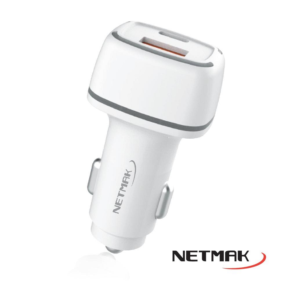 CARGADOR 12V A USB H + USB C 3.1 AMP NM-UCC6-W BLANCO NETMAK - CARGADOR09115