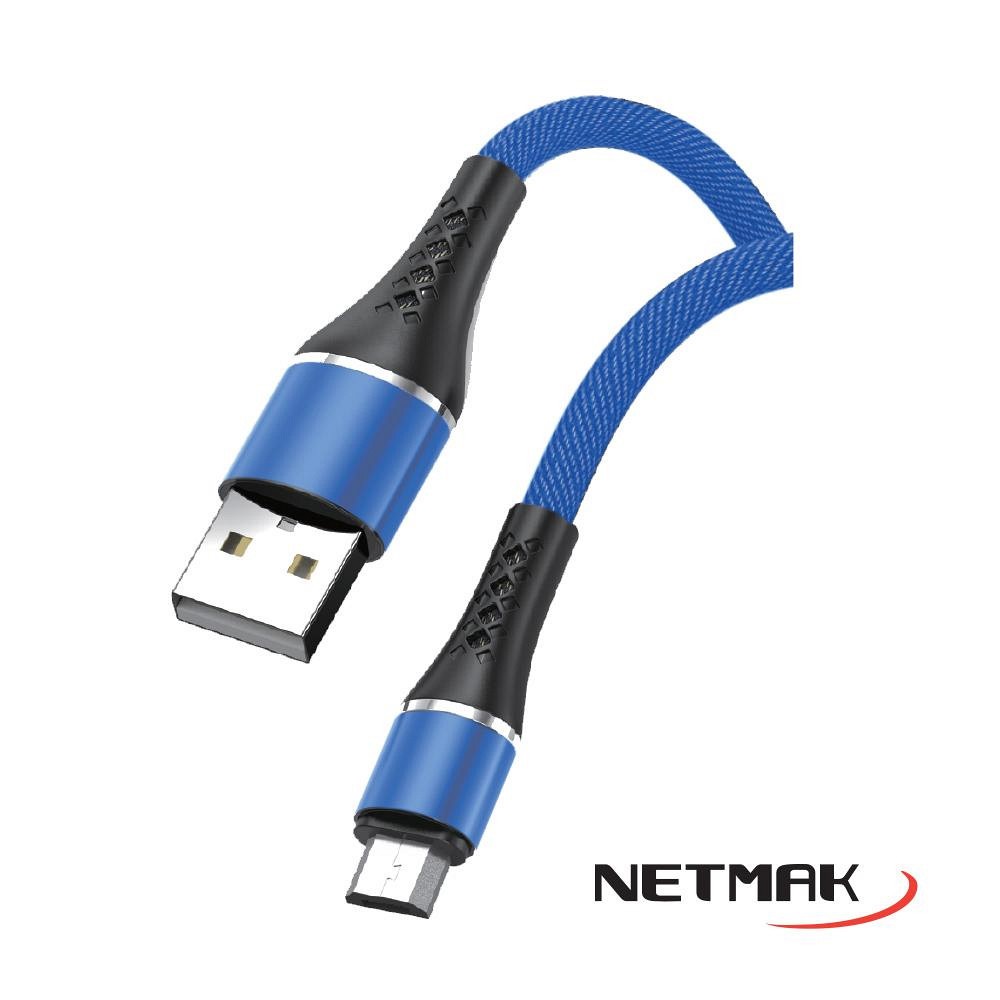 CABLE USB 2.0 A MICRO USB 1.00 MTS NM-117A AZUL STRONG CABLE NETMAK - CABLE09195