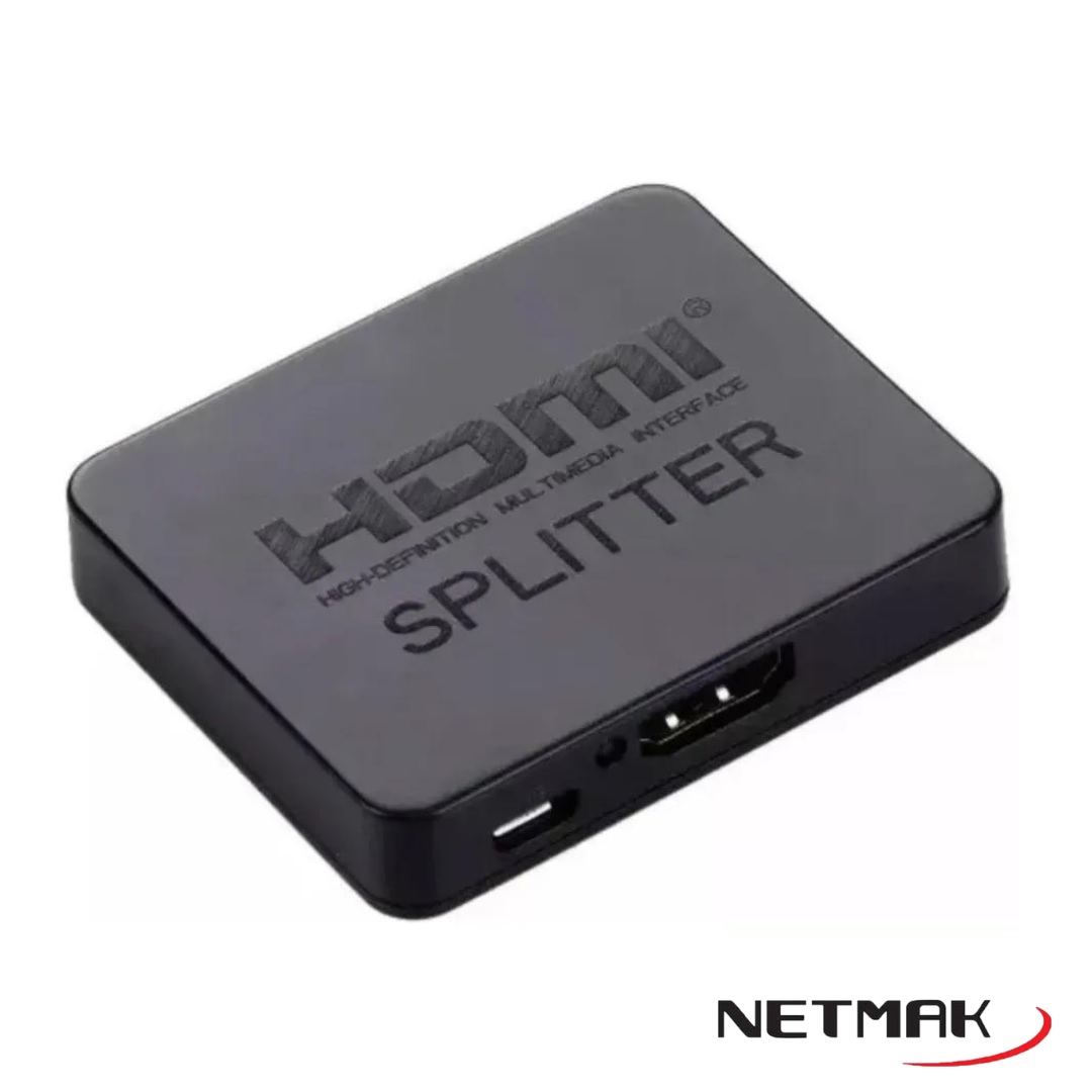 SPLITTER HDMI REPARTIDOR DE SEÑAL 1X2 NM-HD6 PARA MONITORES - HDMI SPLIT 2 - NETMAK - SPLITTER09199