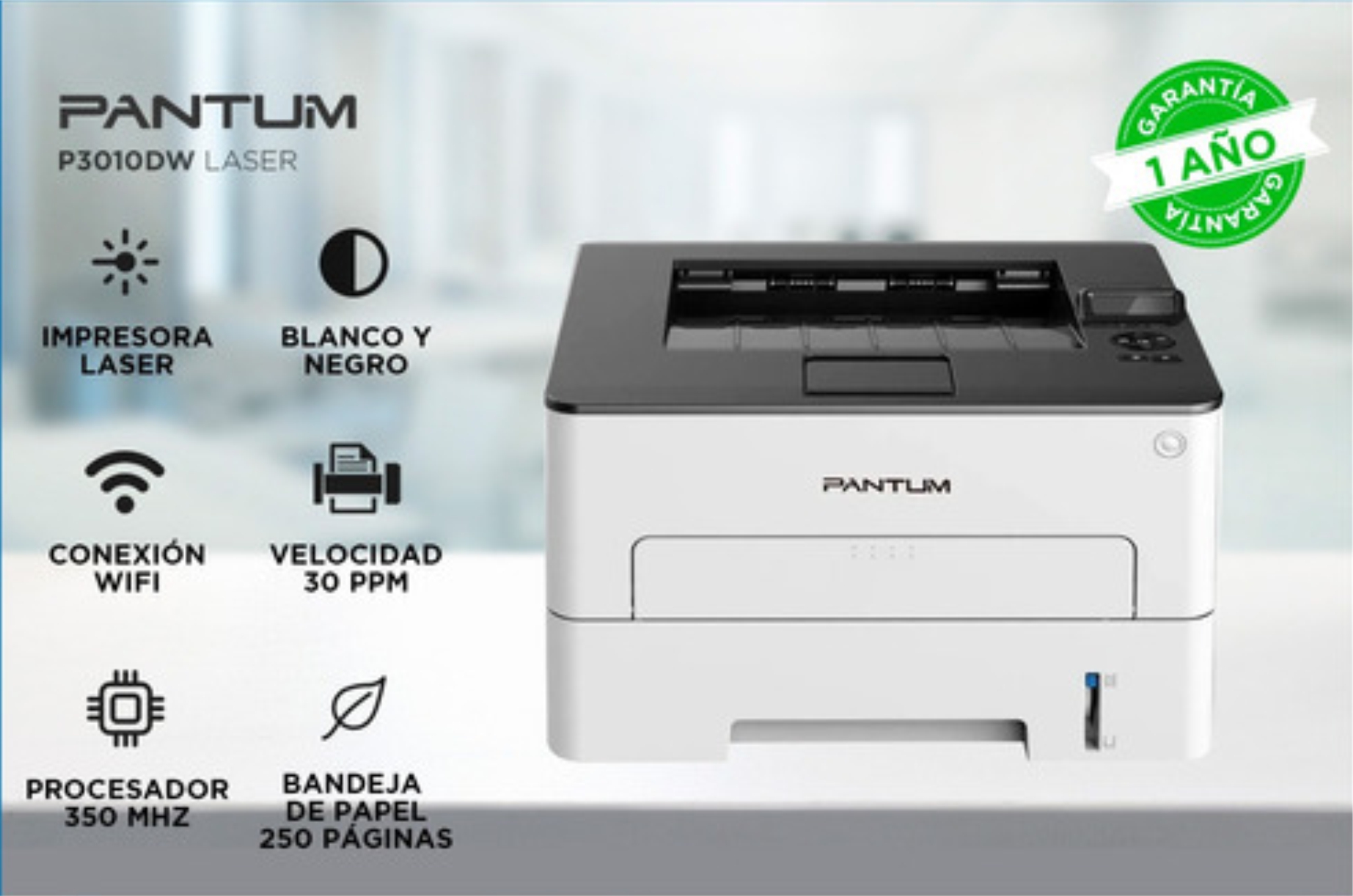 IMPRESORA PANTUM P3010DW CON WIFI 220V - 240V