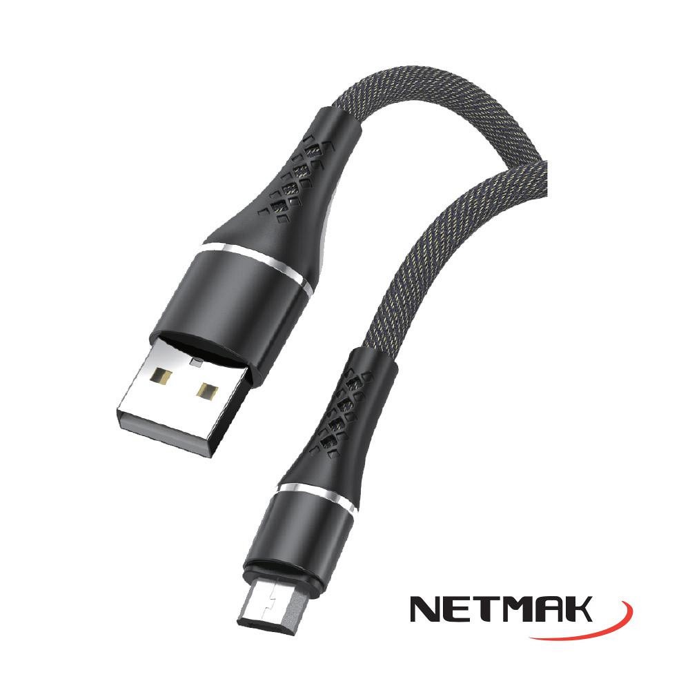 CABLE USB 2.0 A MICRO USB 1.00 MTS NM-117 NEGRO STRONG CABLE NETMAK - CABLE09238