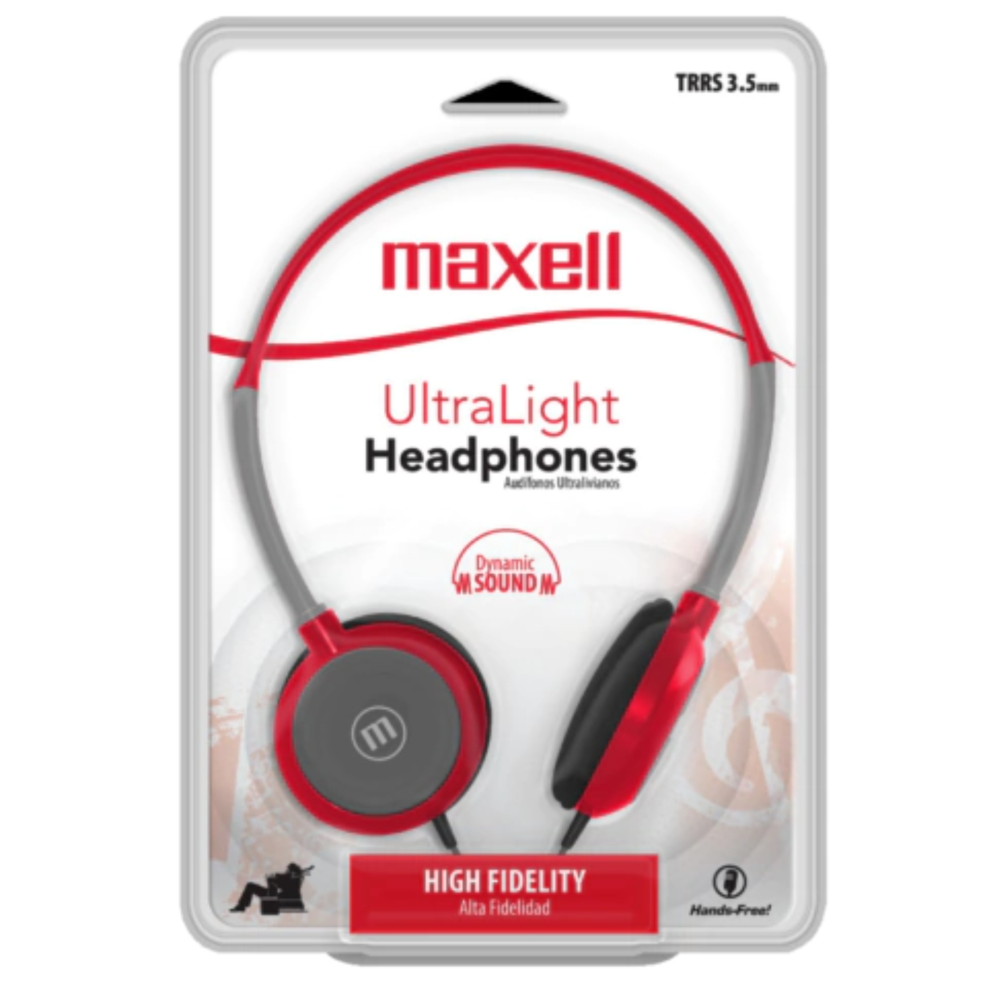 AURICULAR VINCHA PLUG 3.5 MAXELL HP-200 C/MIC ULTRA LIGHT ROJO - 348408