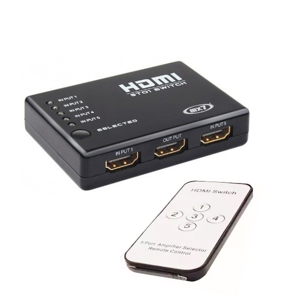 SWITCH HDMI 5 ENTRADAS (CONTROL REMOTO) SHDMI51R BKT - SWITCH09296