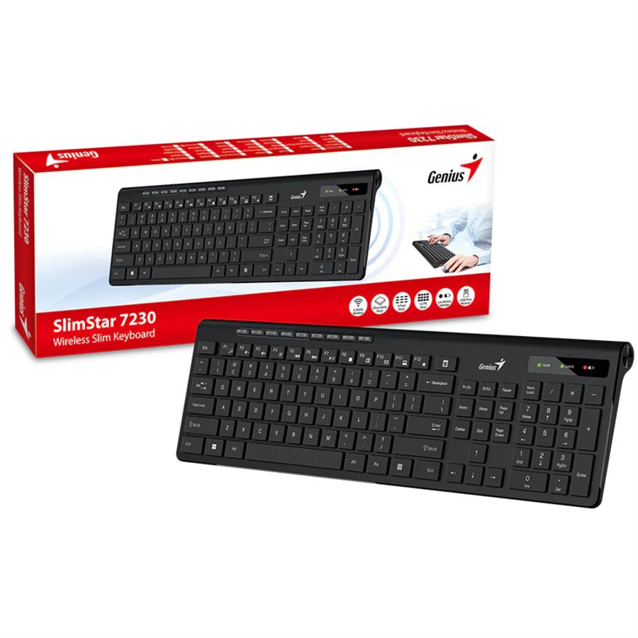 TECLADO WIRELESS SLIMSTAR 7230 GENIUS
31310021401 - TECLADO09334