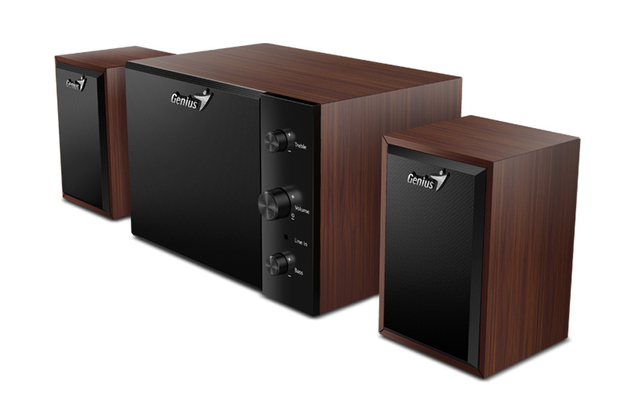 PARLANTE GENIUS  SW-2.1 350 10W MADERA - PARLANTE09409