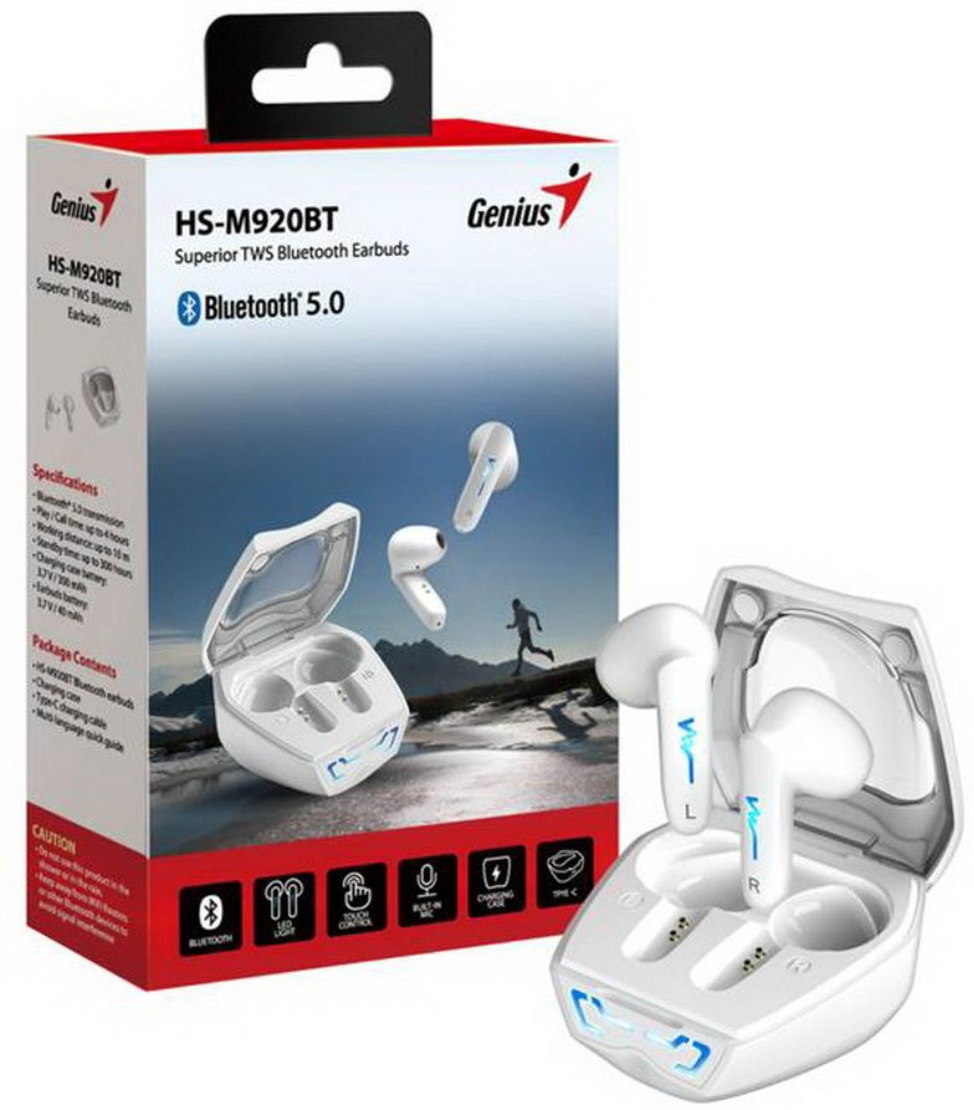 AURICULAR IN EAR GENIUS BLUETOOTH HS-M920BT BLANCO - AURICULAR09415
