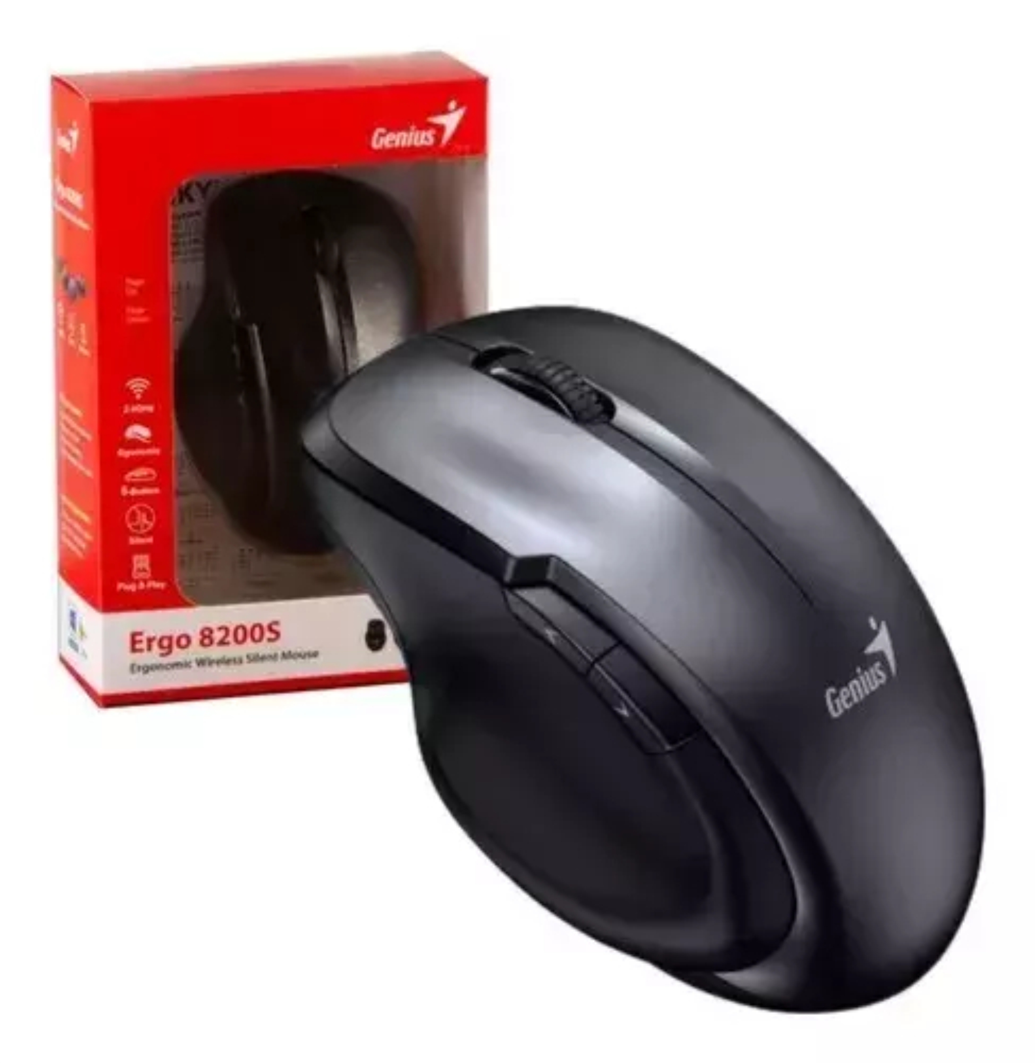 MOUSE USB WIRELESS ERGO 8100S NEGRO GENIUS 31030040400 - MOUSE09416
