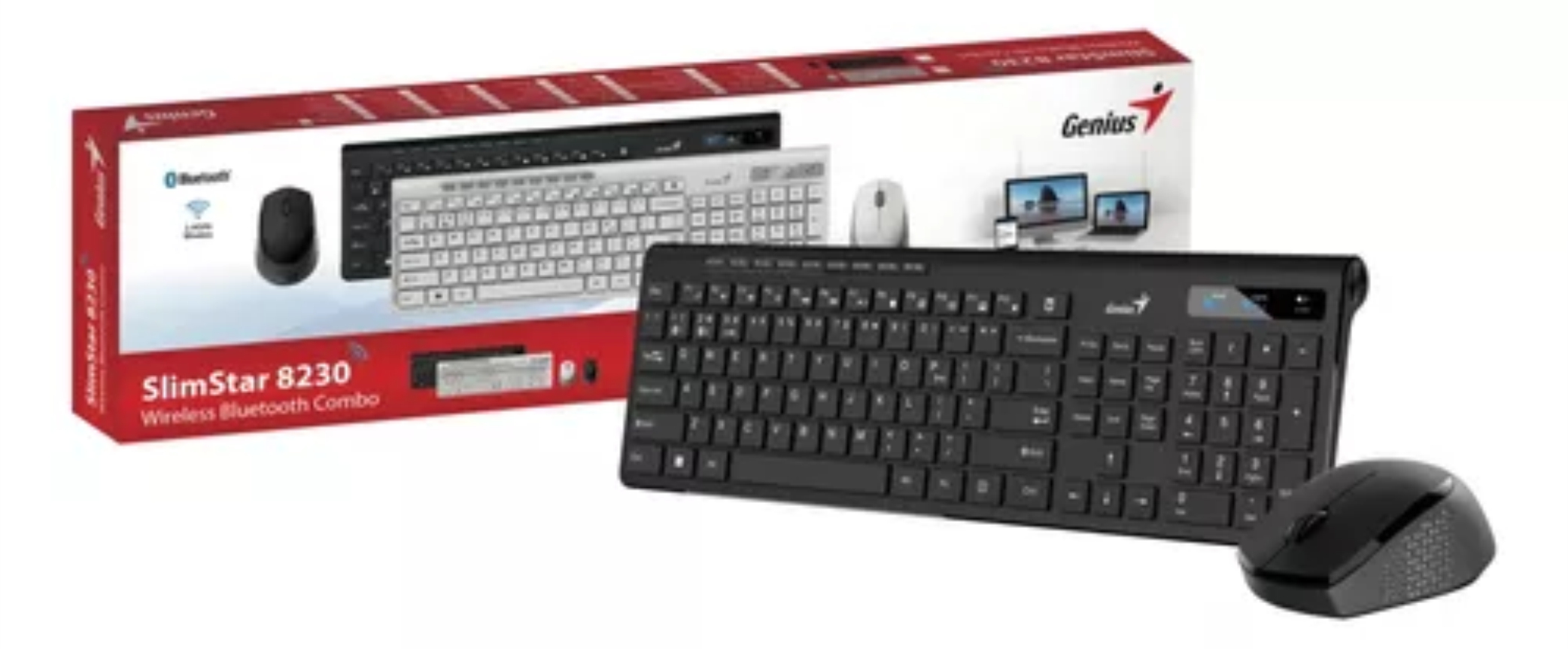 TECLADO + MOUSE WIRELESS BT SLIMSTAR 8230 NEGRO  BLUETOOTH 5.3 Y 2.4GHZ- GENIUS - TECLADO09419