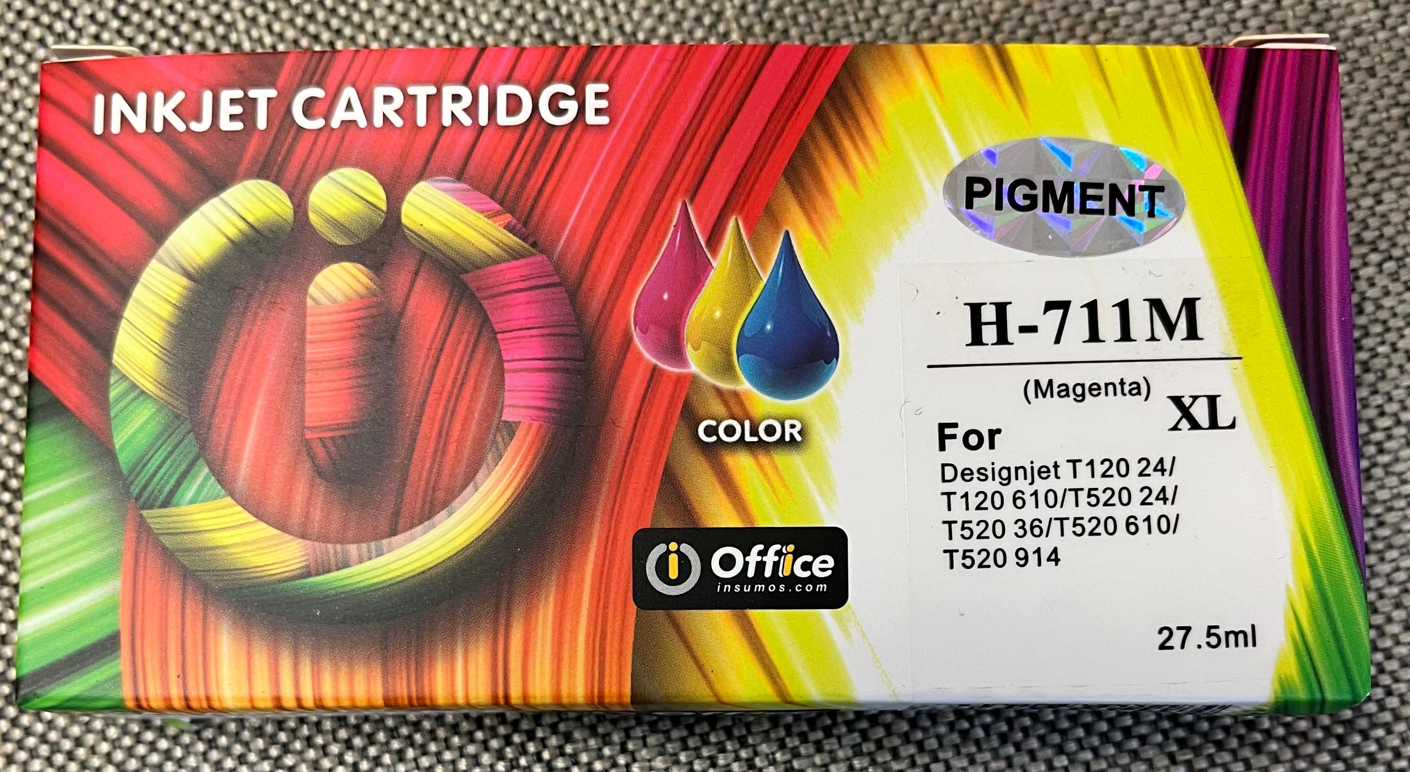 CART ALTER HP CZ131A (#711XL) MAGENTA 29ML OFFICE ALTERNATIVO - PARA IMPRESORAS HP DESIGNJET T100, T120, T125, T130, T520, T525, T530 - 711M-A