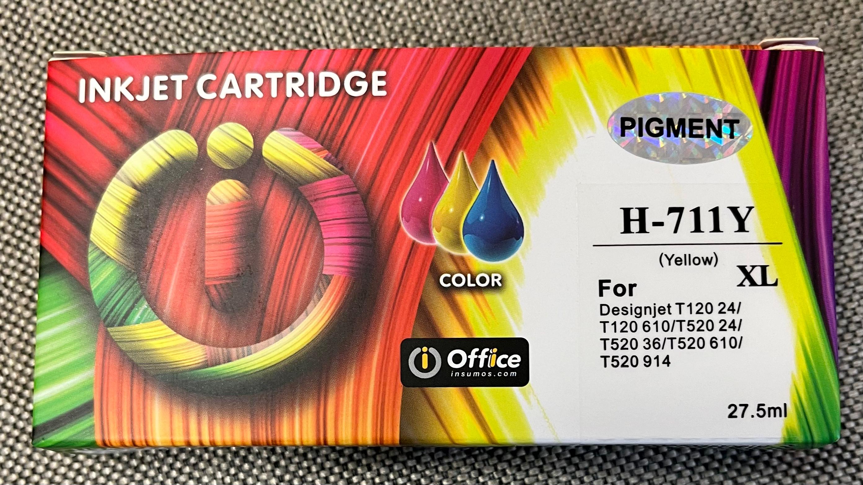 CART ALTER HP #711XL AMARILLO 29ML OFFICE CZ132A ALTERNATIVO - PARA IMPRESORAS HP DESIGNJET T100, T120, T125, T130, T520, T525, T530