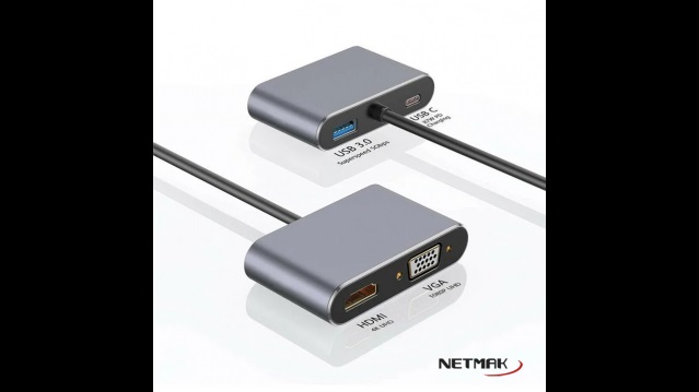 HUB ADAPTADOR TIPO C  4 EN 1  NM-4EN1
NETMAK