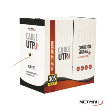 CABLE UTP ROLLO CAT5E INTERIOR 305MTS NM-R01 
NETMAK