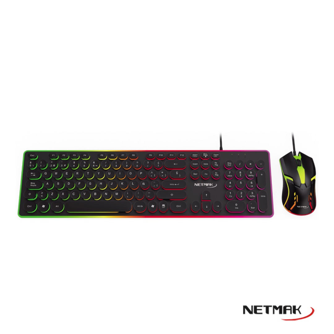 TECLADO + MOUSE GAMER RETROILUMINADO NM-VORTEX
NETMAK