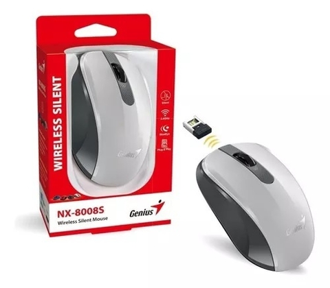 MOUSE USB WIRELESS NX-8008S BLANCO/GRIS GENIUS     31030028403 - MOUSE09505