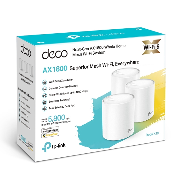 DECO X20 PACK DE 3 MESH TP LINK AX1800 WIFI GIGABIT - TP-LINK
(6947) - DECO09521