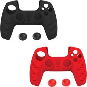 FUNDAS DE PROTECCIÓN PARA CONTROLES INALÁMBRICOS 70726 DUALSENSE™ DE PLAYSTATION®5 – 2 U. – NEGRA, ROJA 70726 VERBATIM PS5 PLAY 5 - FUNDA09542