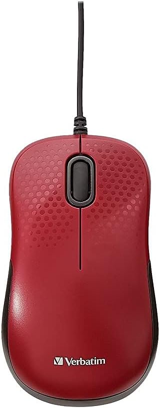 MOUSE USB 70234 SILENT CORDED RED VERBATIM - MOUSE09545