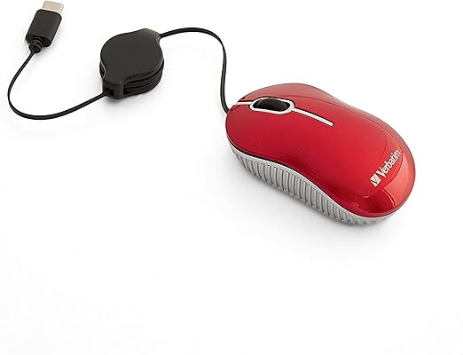 MOUSE TIPO C #70745 RETRACTIL 90CM ROJO VERBATIM - MOUSE09547
