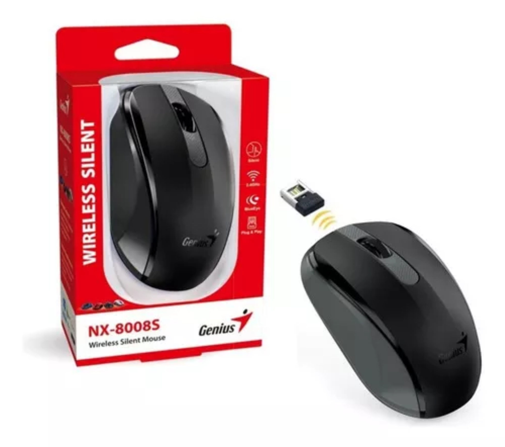 MOUSE USB WIRELESS NX-8008S NEGRO GENIUS     31030028400 - MOUSE09606
