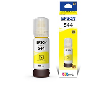 TINTA EPSON T544 AMARILLO BOTELLA 65ML 7500 COPIAS - T544420-AL  - L5190 / L3110/ L3150/ L3210/ L3250