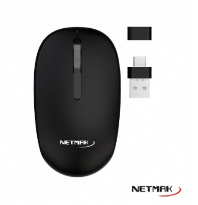 MOUSE USB Y USB-C WIRELES NM-M660 NEGRO 
NETMAK - MOUSE09668