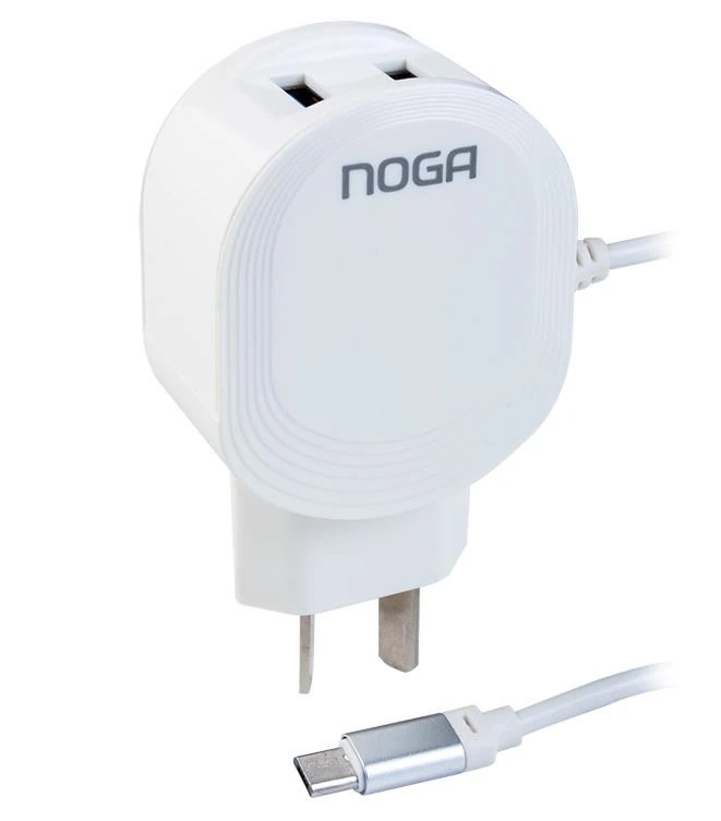 CARGADOR 220V A USB 2 PORT TIPO C 3.0AMP NGH-3C C/CABLE PARA TABLET Y CELU