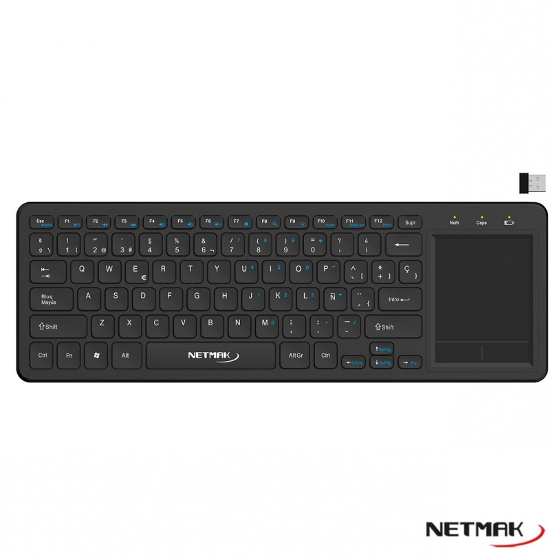 TECLADO WIRELESS SMART TV TOUCH PAD NM-KB910 NEGRO
NETMAK - TECLADO09685