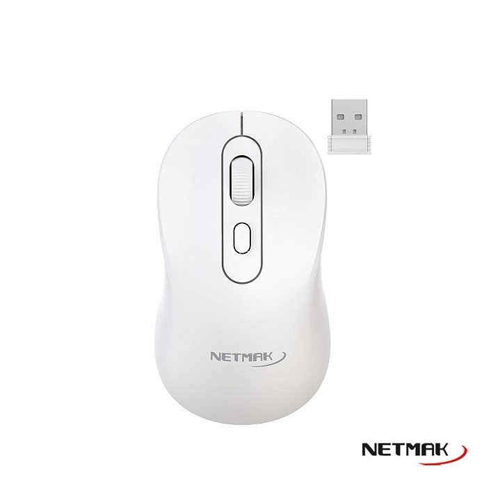 MOUSE USB WIRELES + BT5.2 RECARGABLE NM-M640-W BLANCO 
NETMAK  BLUETOOTH