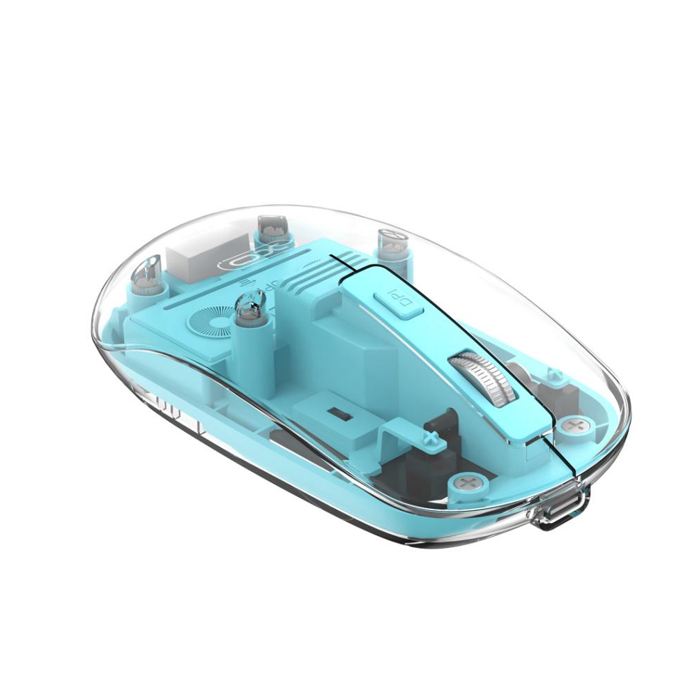MOUSE WIRELESS BLUETOOTH TRANSPARENTE AZUL M12 XO - 09769
