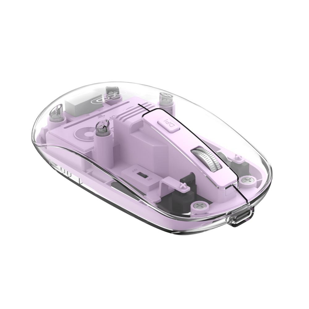 MOUSE WIRELESS BLUETOOTH TRANSPARENTE VIOLETA M12 XO - 09770