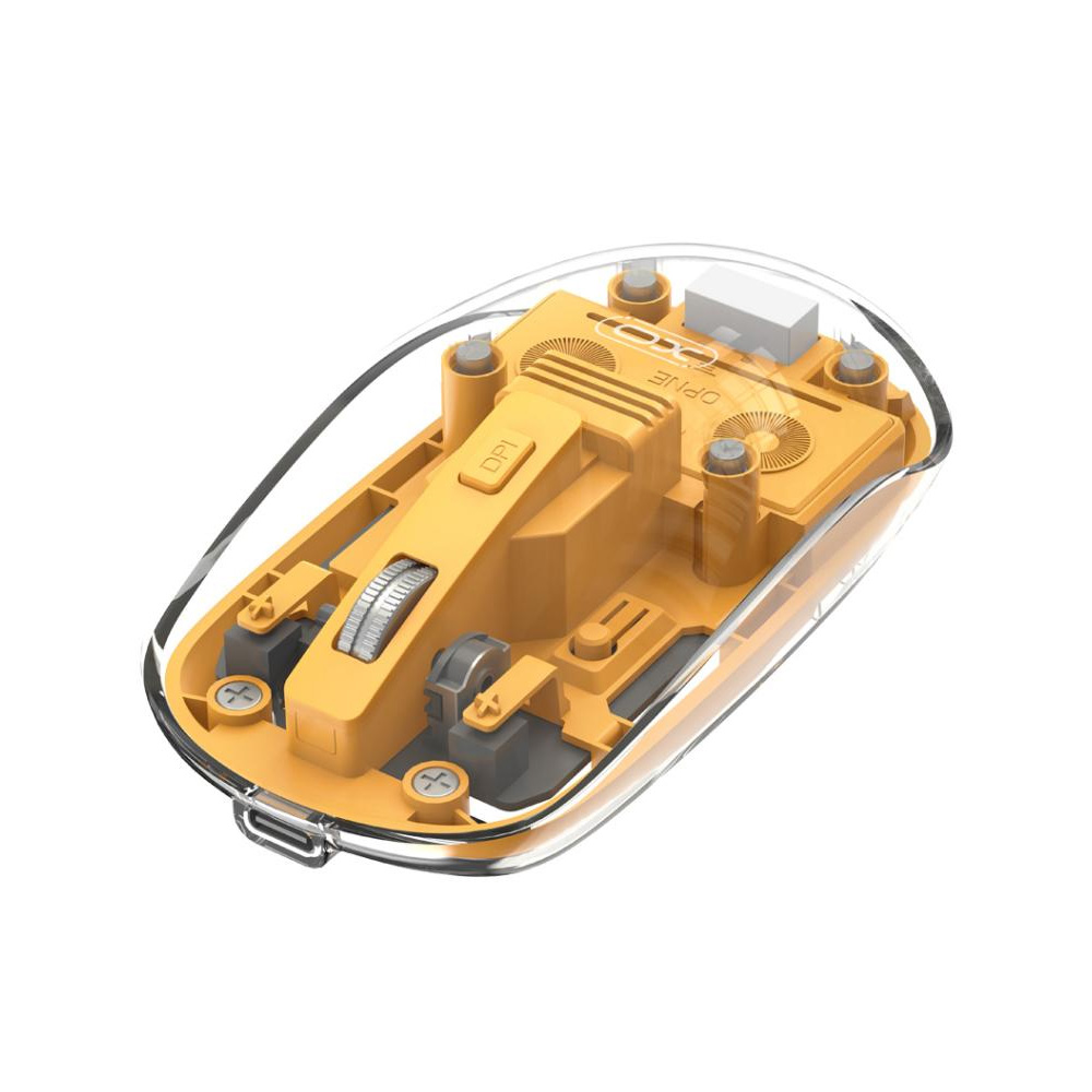 MOUSE WIRELESS BLUETOOTH TRANSPARENTE AMARILLO M12 XO - 09771