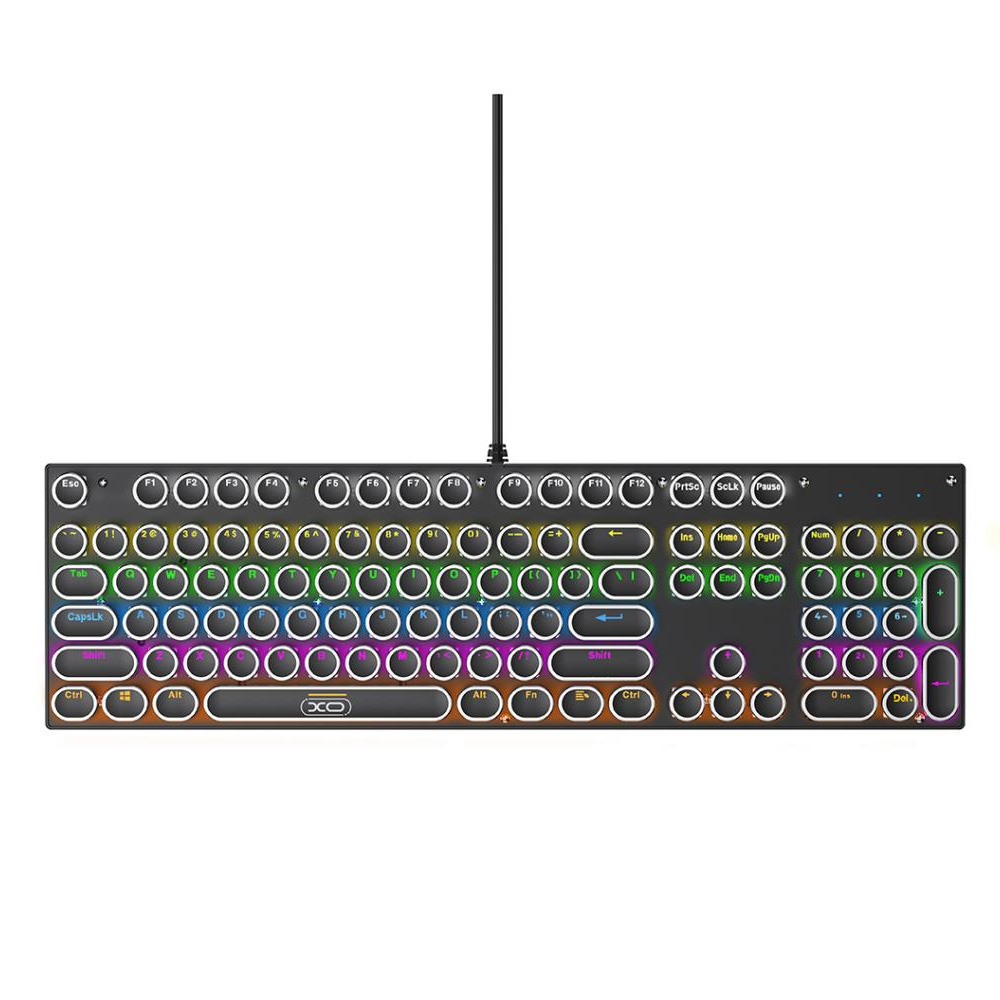 TECLADO USB METALICO KB-07 NEGRO EMISOR DE LUZXO - 09785