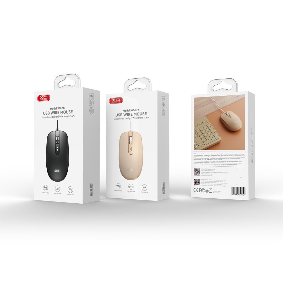 MOUSE USB XO-M9 ROSA CON CABLE USB XO